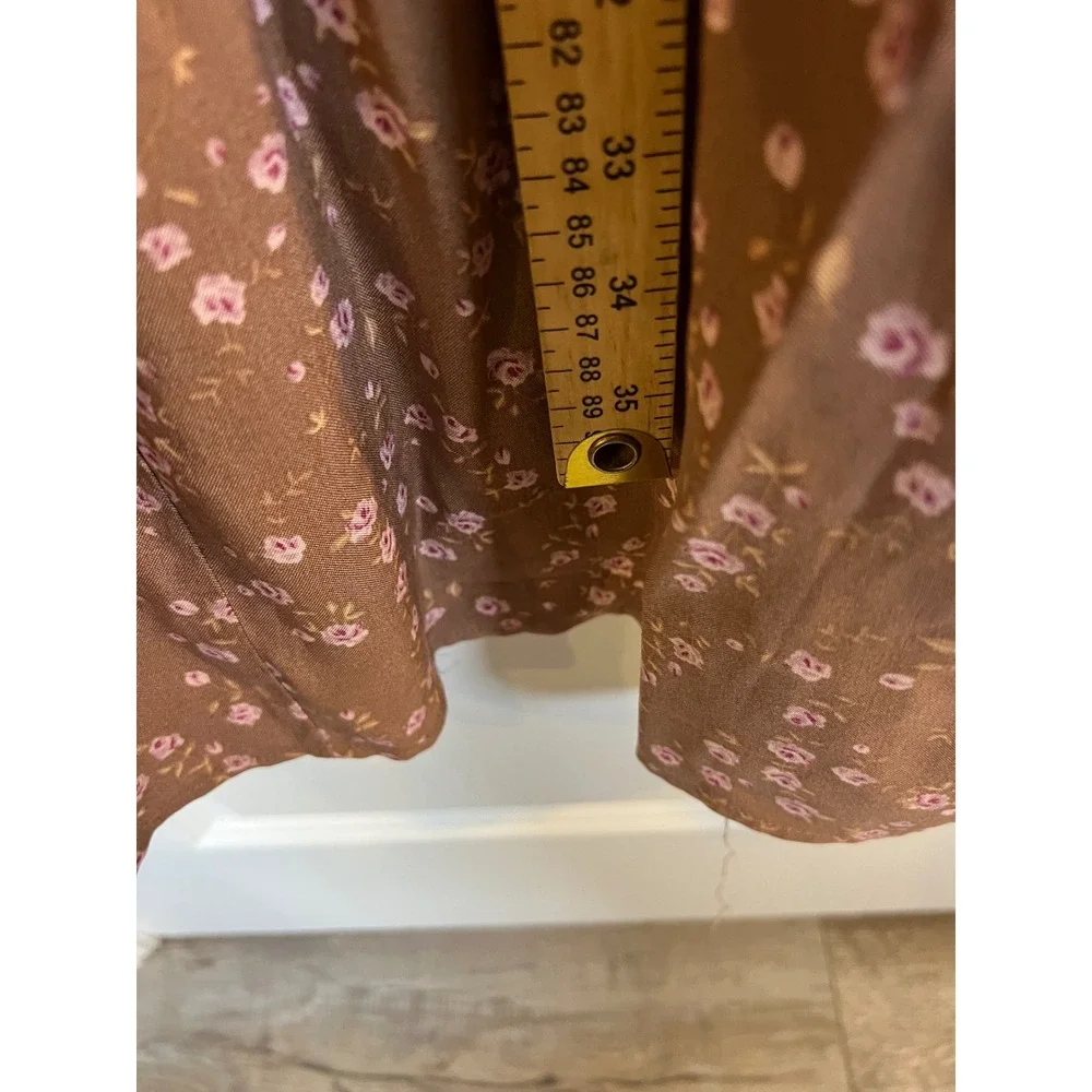 Olive & Oak Womens Maxi Skirt Tiered Floral Brown Large - Picture 5 of 6